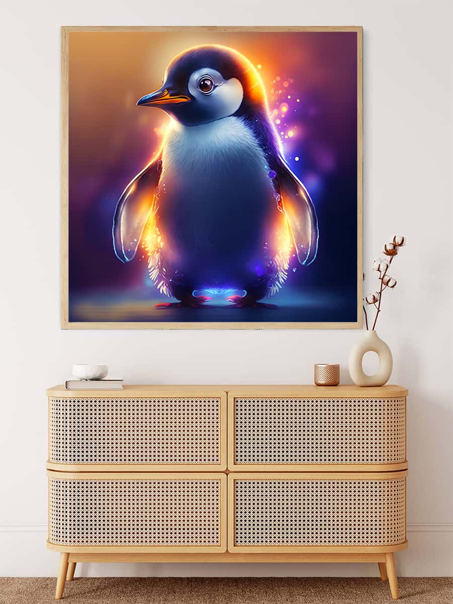 Luminous Penguin — AB Diamond Painting Kit, product view 3