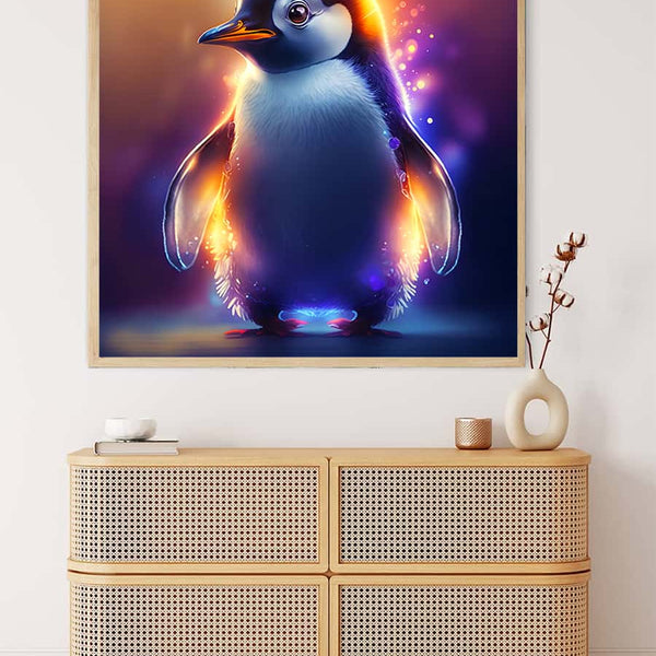 Luminous Penguin — AB Diamond Painting Kit, product view 3