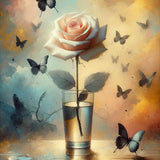 Rose in a glass — Diamond Painting Kit design
