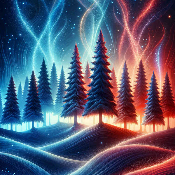 Nine Fir Trees — Diamond Painting Kit design
