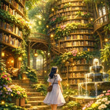 The Enchanted Library Garden — Diamond Painting Kit design