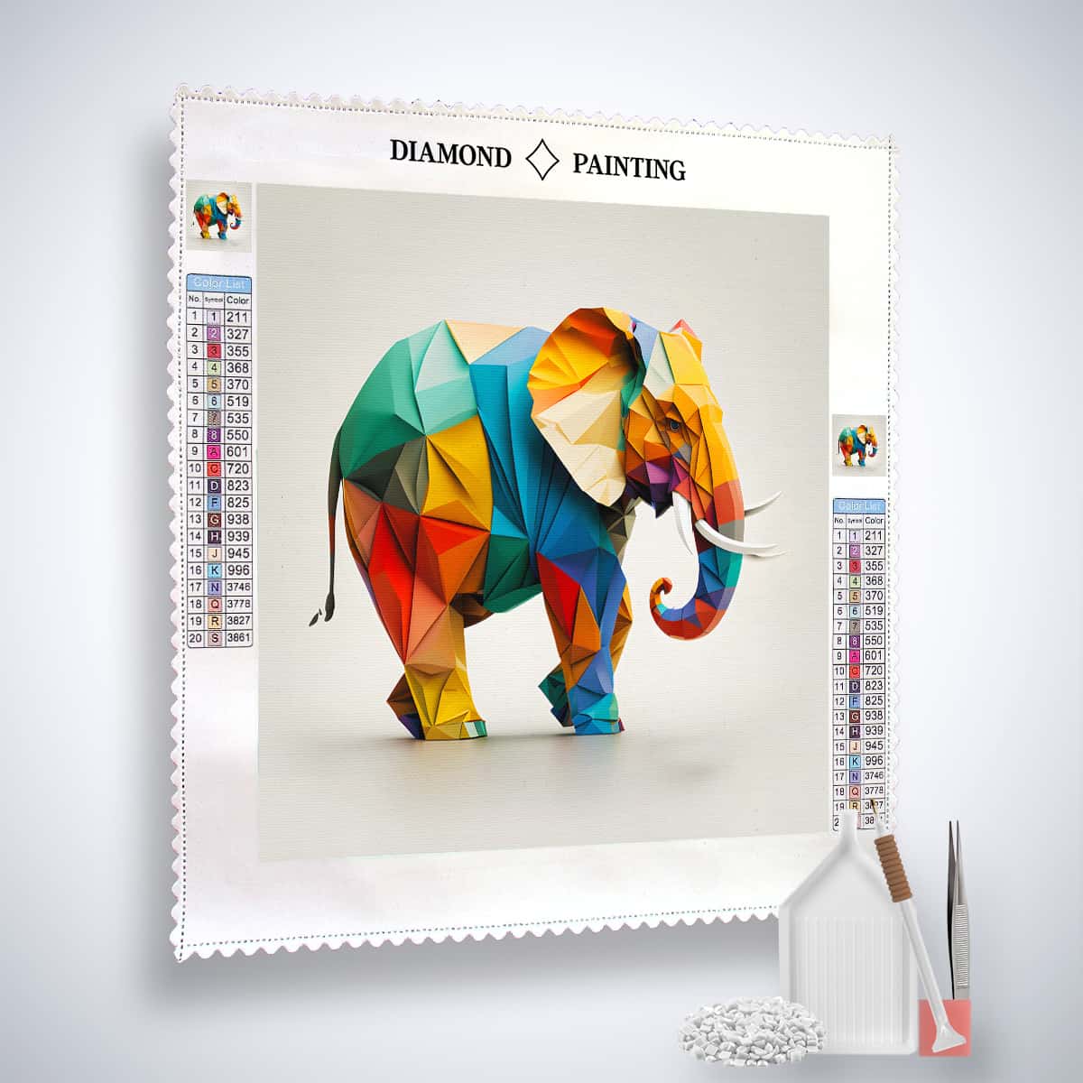 Elephant Paperart — Diamond Painting Kit, product view 2