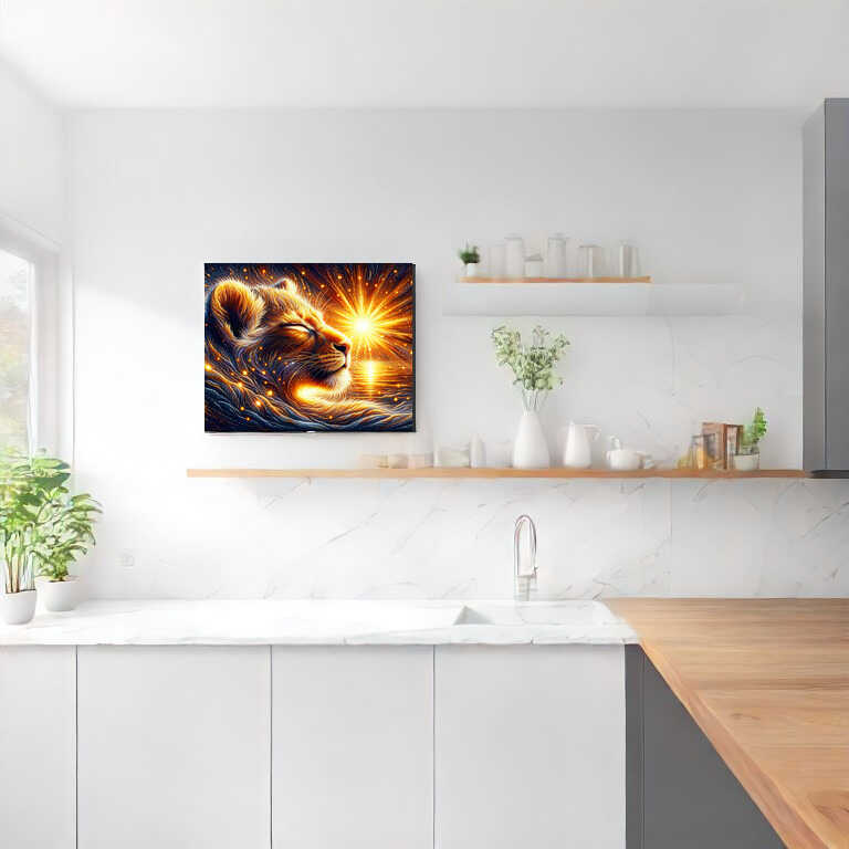 Lion Cub in the Sunshine — Diamond Painting Kit, product view 2