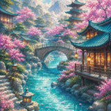 Cherry Blossom Valley — Diamond Painting Kit design
