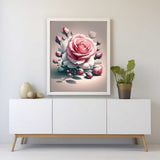 Splash of color pink rose — Diamond Painting Kit, product view 2
