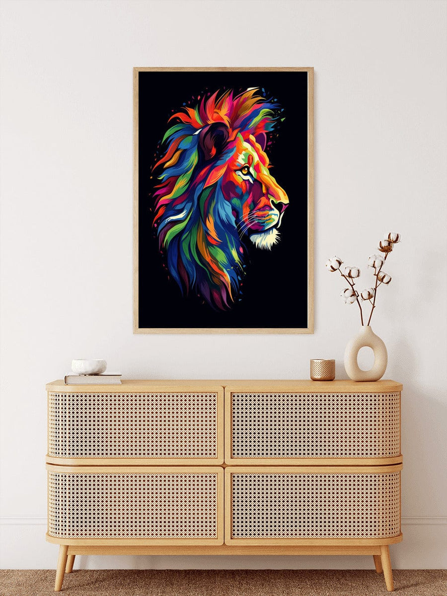 Magnificent lion in rainbow colors — Diamond Painting Kit, product view 3