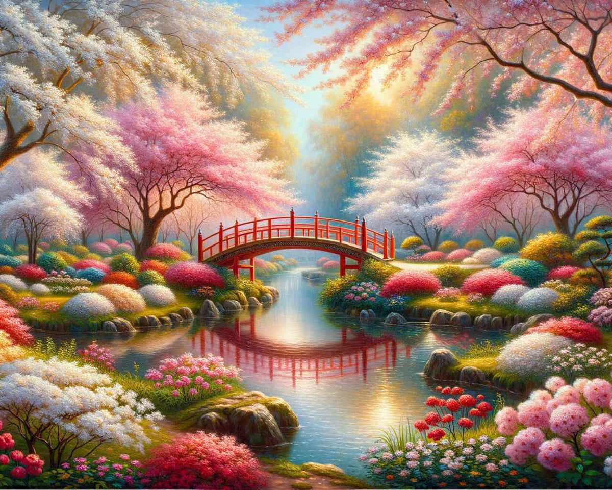 Cherry Blossom Park — Diamond Painting Kit design