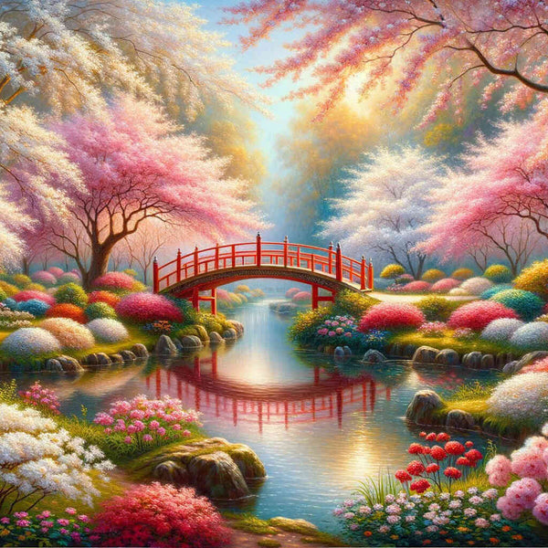 Cherry Blossom Park — Diamond Painting Kit design