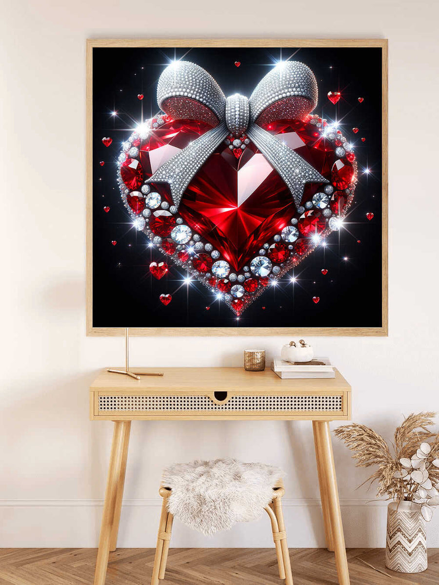 Heart with bow — Diamond Painting Kit, product view 2