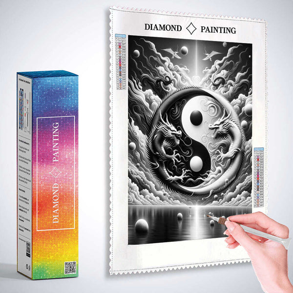 Yin and Yang Dragon — Diamond Painting Kit, product view 3