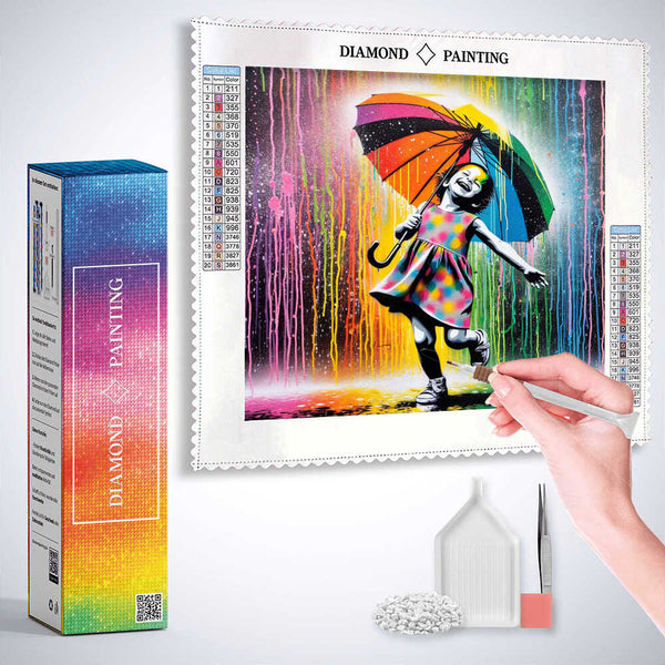 Color dance in the rain — Diamond Painting Kit, product view 3