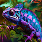 Purple blue chameleon — Diamond Painting Kit design