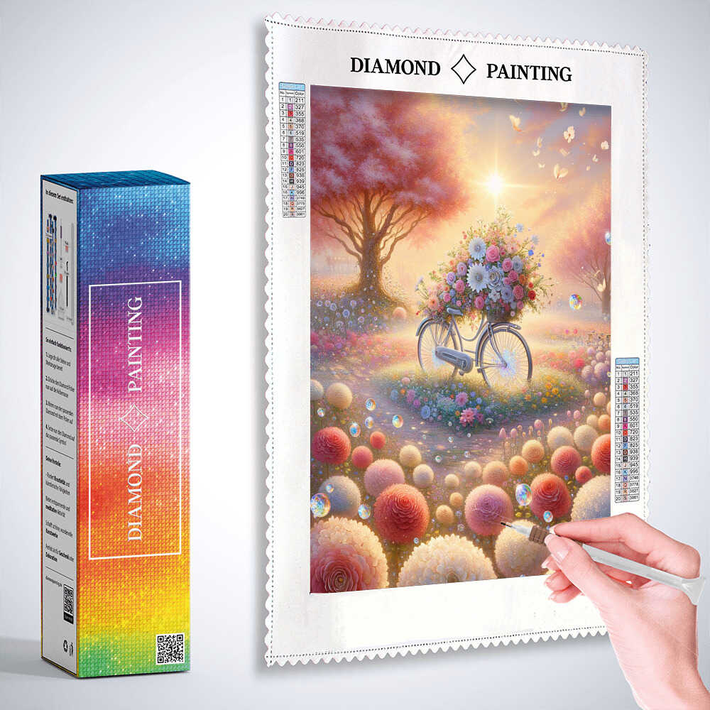 Flower Bicycle — Diamond Painting Kit, product view 3