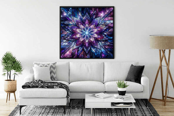 Purple flower, mosaic — Diamond Painting Kit, product view 2