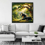 Horses under the tree — Diamond Painting Kit, product view 2