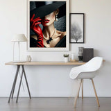 Hat with woman — Diamond Painting Kit, product view 2