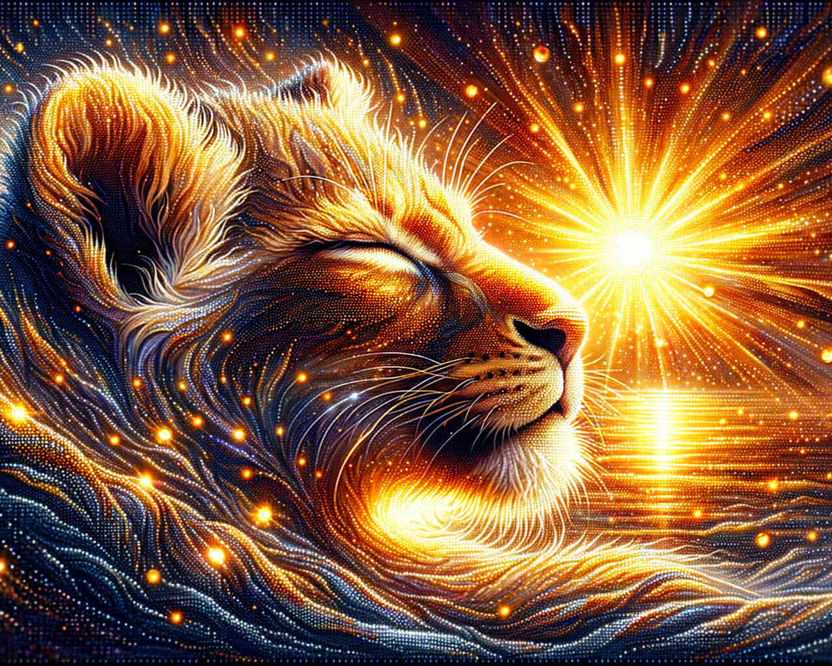 Lion Cub in the Sunshine — Diamond Painting Kit design