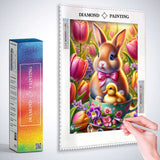Bunny with bow, cup — Diamond Painting Kit, product view 3