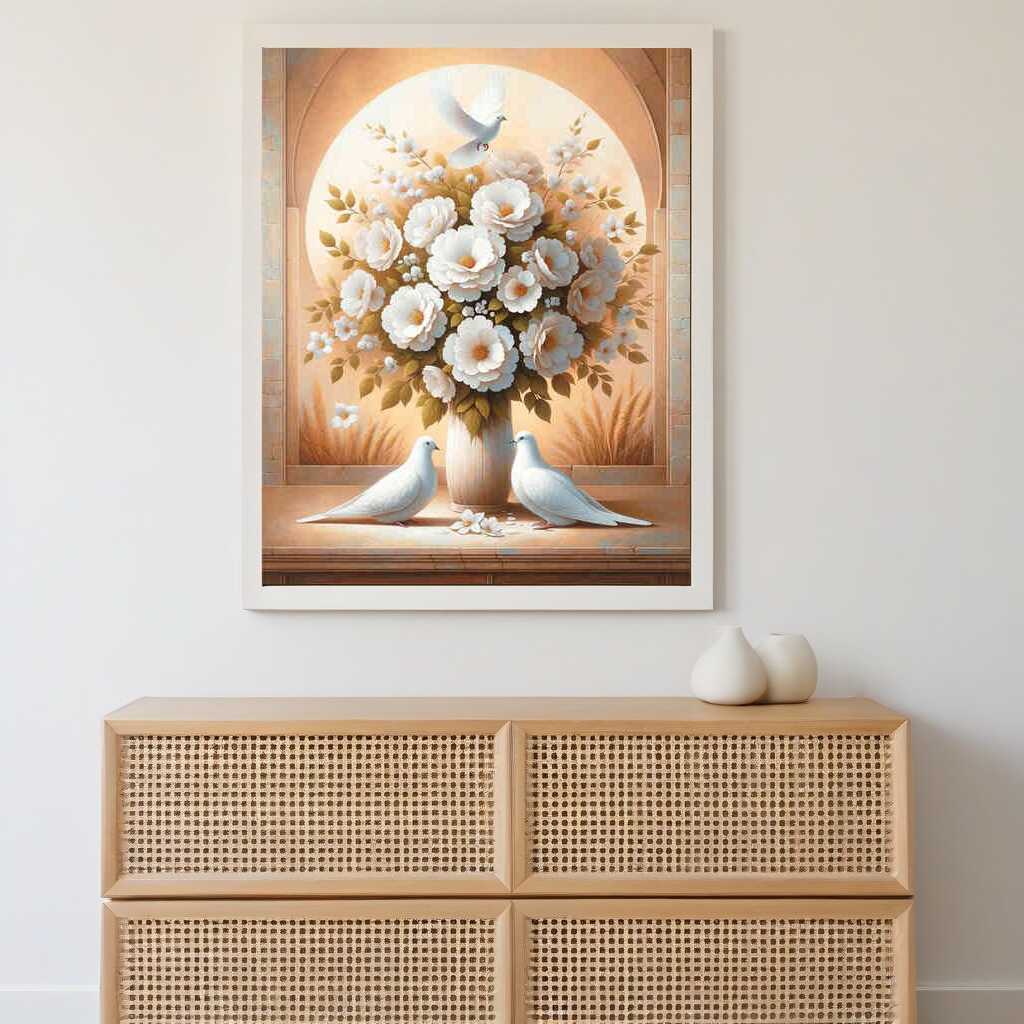 Couple of peace doves — Diamond Painting Kit, product view 2