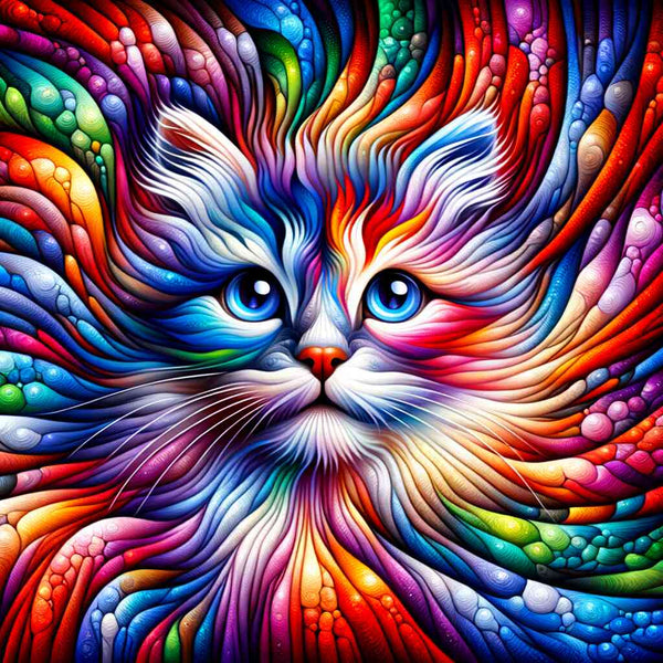 Cat play of colors — Diamond Painting Kit design