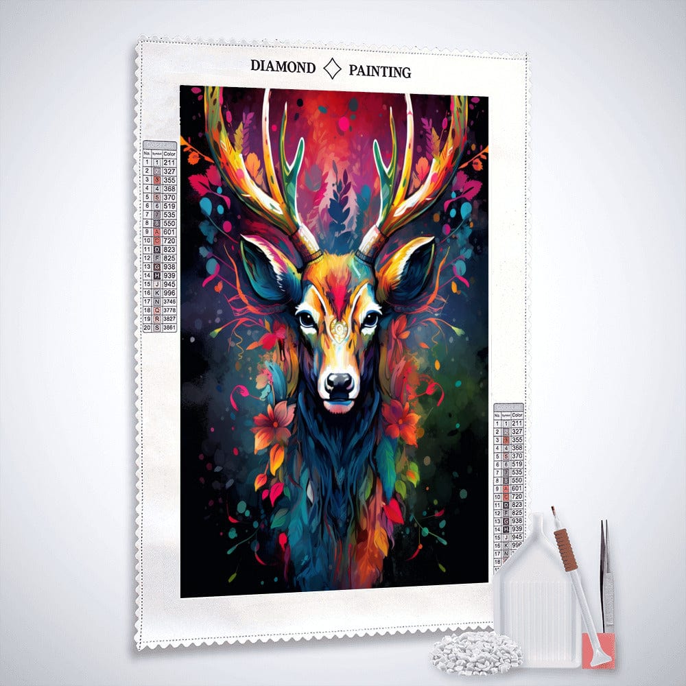Mysterious stag — Diamond Painting Kit, product view 2