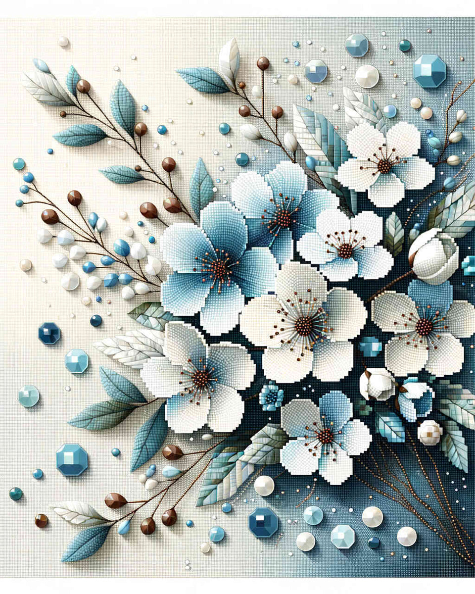 Bouquet of flowers in blue — Diamond Painting Kit design