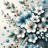 Bouquet of flowers in blue — Diamond Painting Kit design