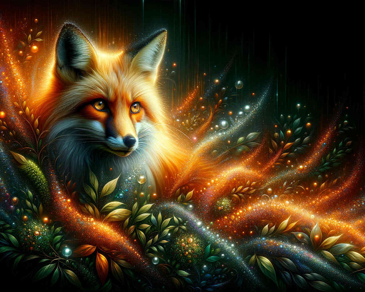 The Long-Furred Fox — Diamond Painting Kit design