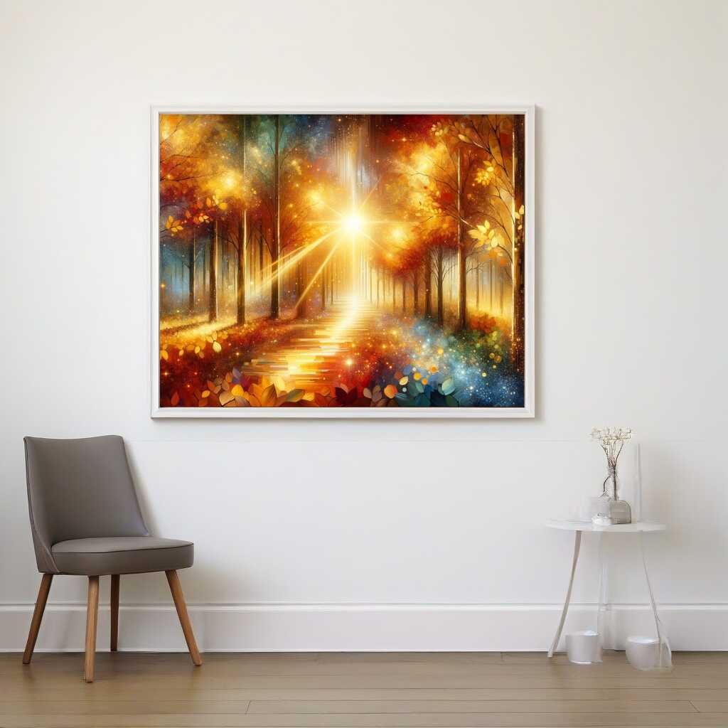 Sunlight in the Autumn Forest — Diamond Painting Kit, product view 2