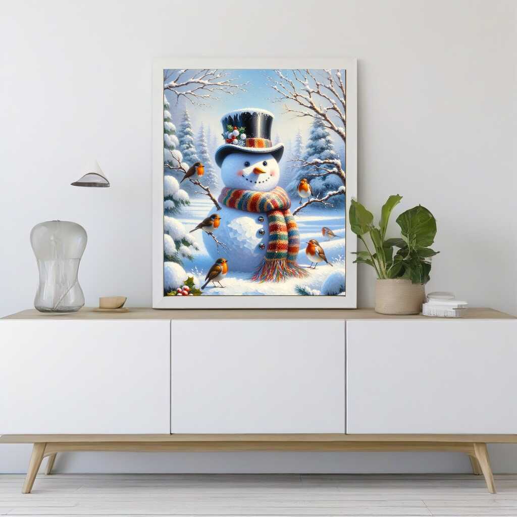 Dressed Snowman — Diamond Painting Kit, product view 2