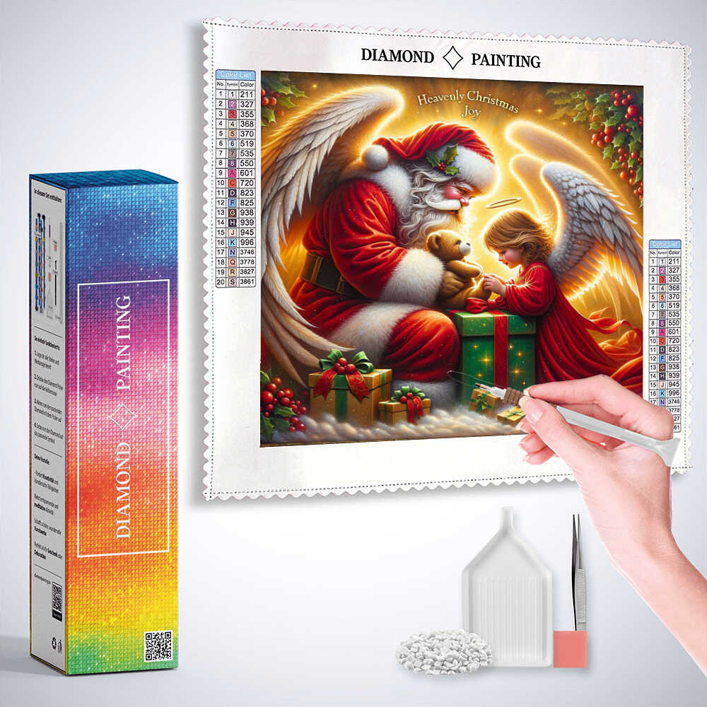 Santa Claus and angel — Diamond Painting Kit, product view 3