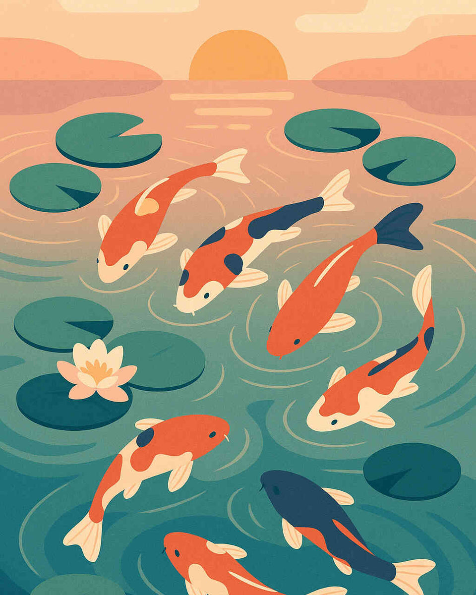 Koi Dreams at Sunset — Diamond Painting Kit design