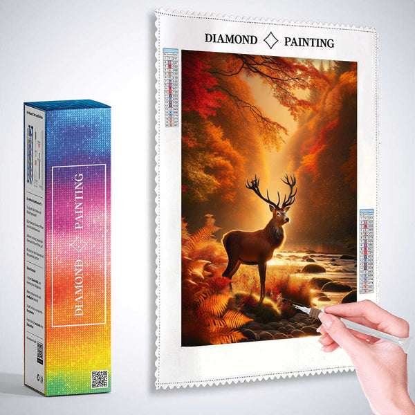 Deer at the river — Diamond Painting Kit, product view 3
