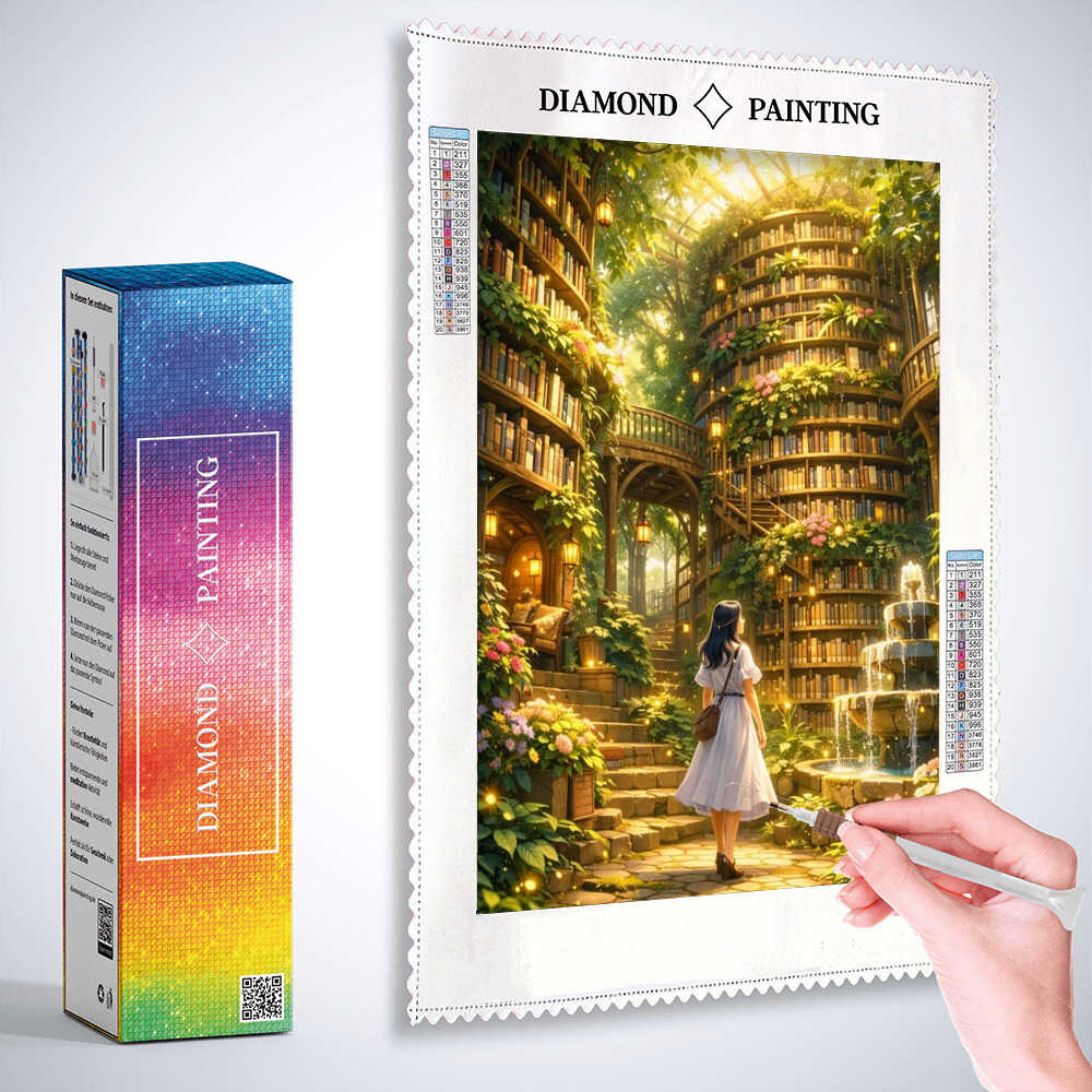 The Enchanted Library Garden — Diamond Painting Kit, product view 3