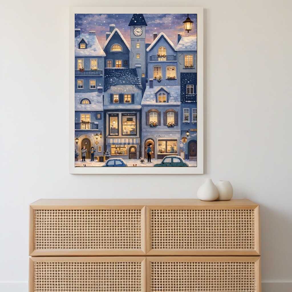 Winter Magic in the Old Town — Diamond Painting Kit, product view 2