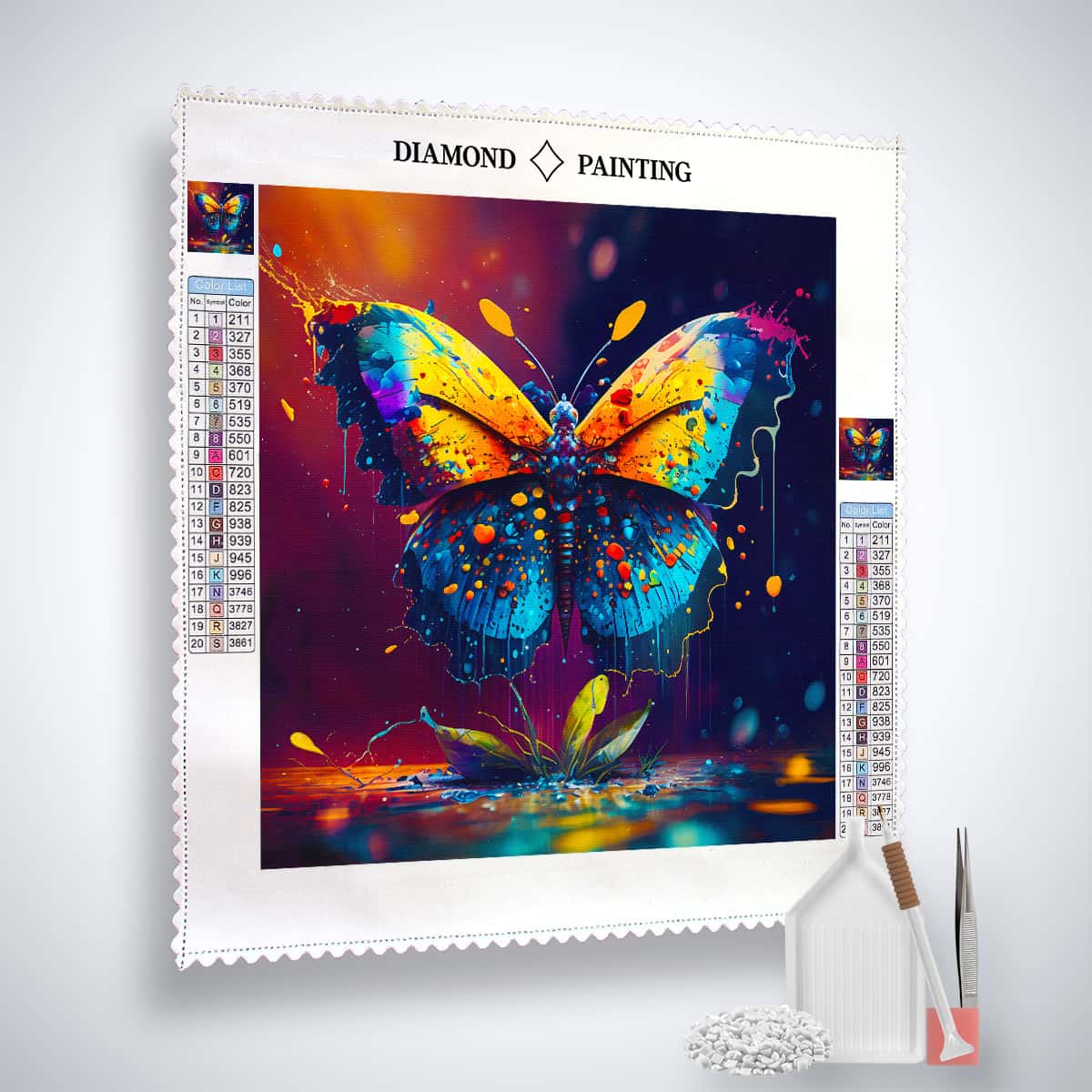Butterfly on water — Diamond Painting Kit, product view 2