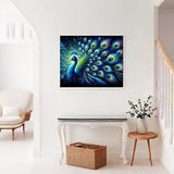 Magnificent peacock with blue plumage — Diamond Painting Kit, product view 2