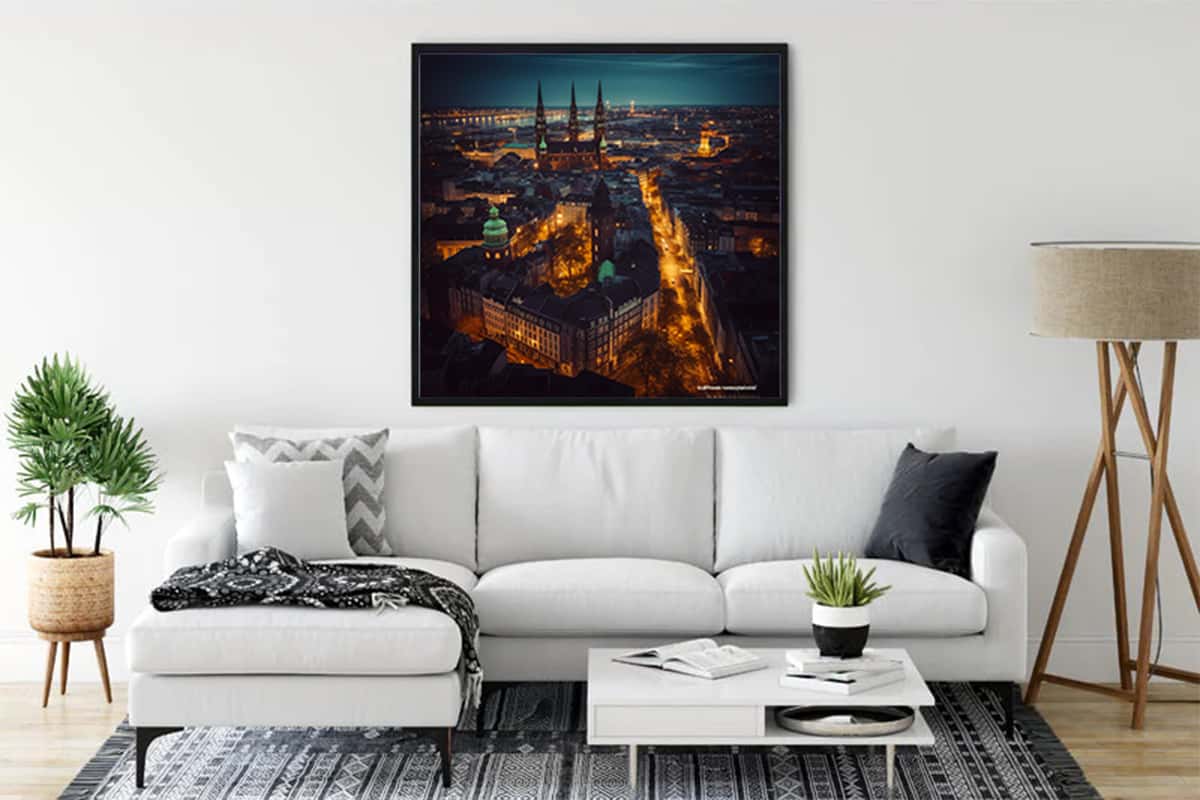 Hamburg by night — Diamond Painting Kit, product view 3