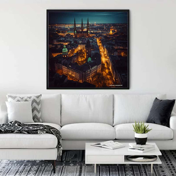 Hamburg by night — Diamond Painting Kit, product view 3