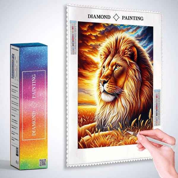 Expressive lion — Diamond Painting Kit, product view 3