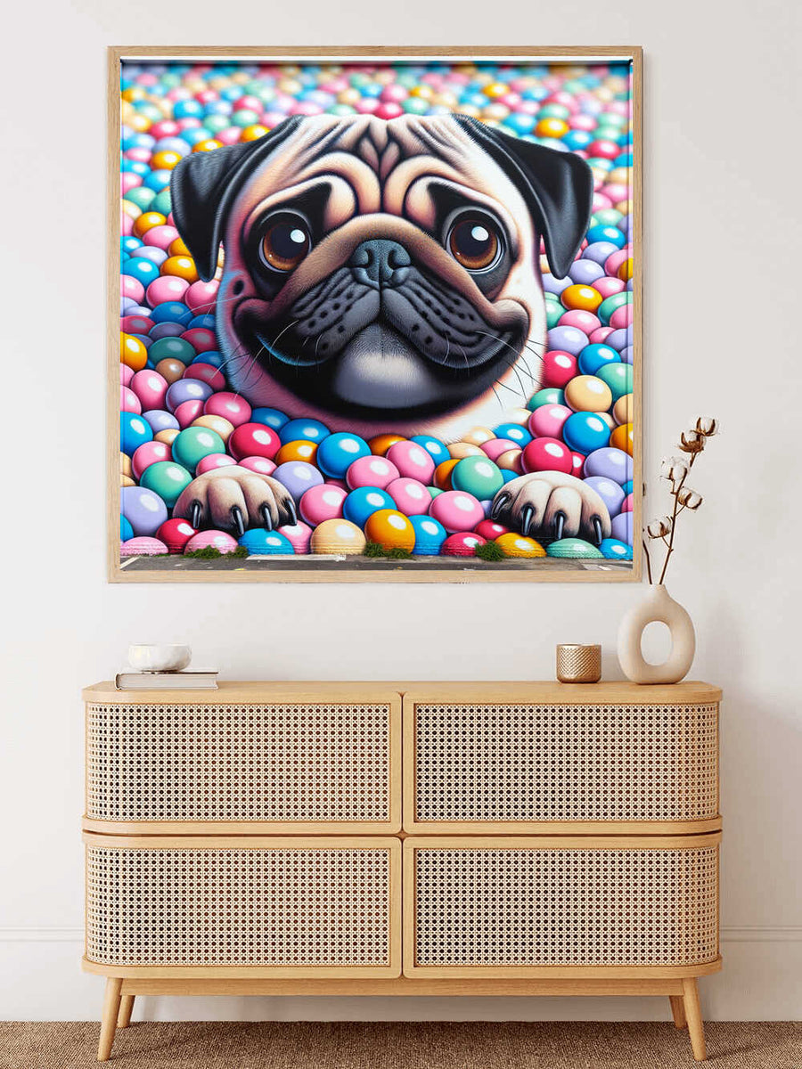 Pug in candy bath — Diamond Painting Kit, product view 2