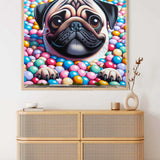 Pug in candy bath — Diamond Painting Kit, product view 2
