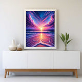 Love heart in the sand sunset — Diamond Painting Kit, product view 2