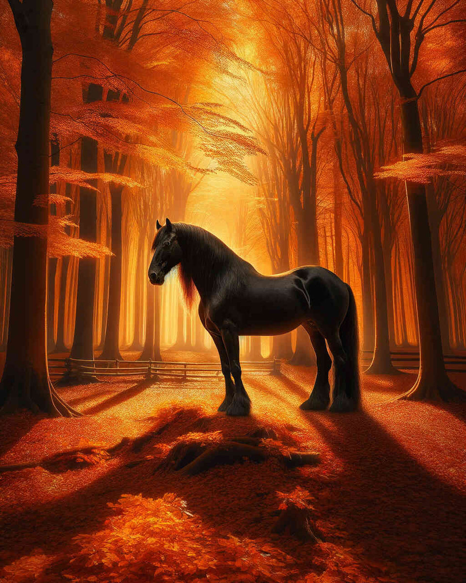 Graceful black horse — Diamond Painting Kit design