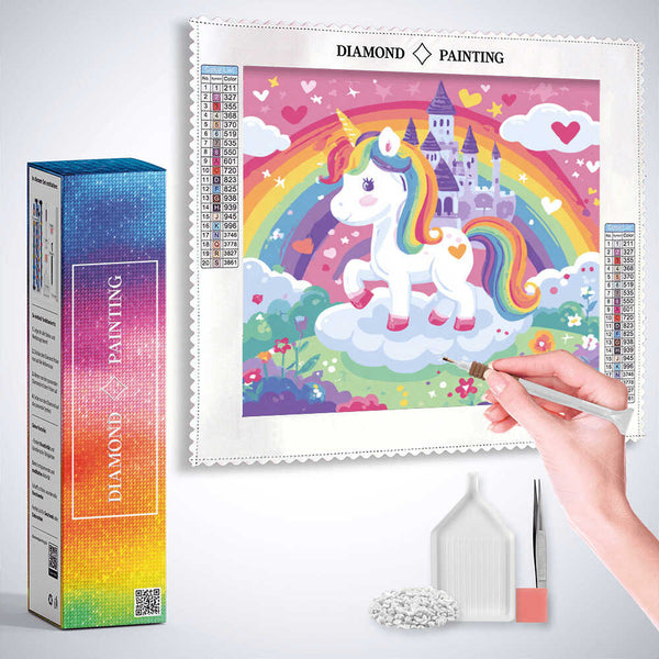 Unicorn above the Rainbow Kingdom — Diamond Painting Kit, product view 3