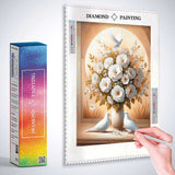 Couple of peace doves — Diamond Painting Kit, product view 3