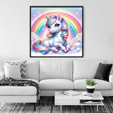 Unicorn in front of rainbow — Diamond Painting Kit, product view 2