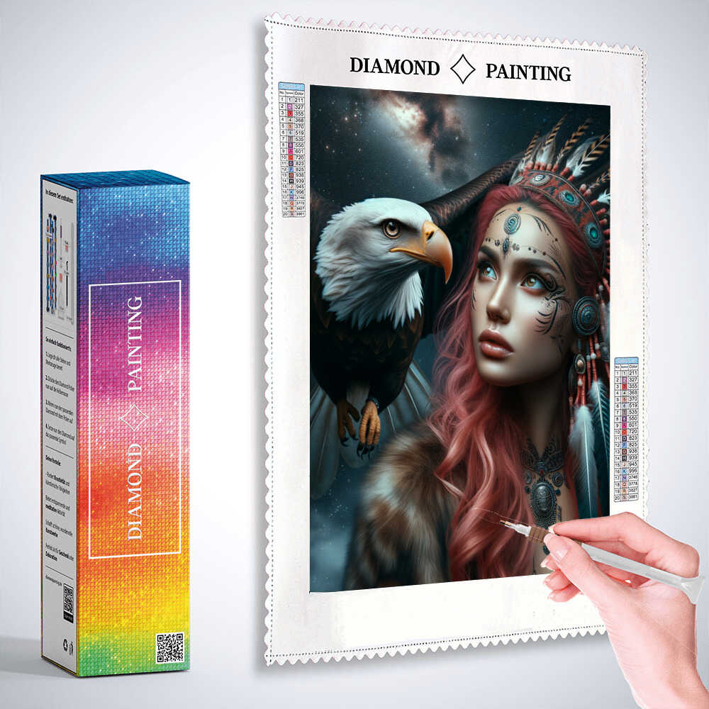 Eagle and woman — Diamond Painting Kit, product view 3