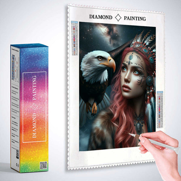 Eagle and woman — Diamond Painting Kit, product view 3
