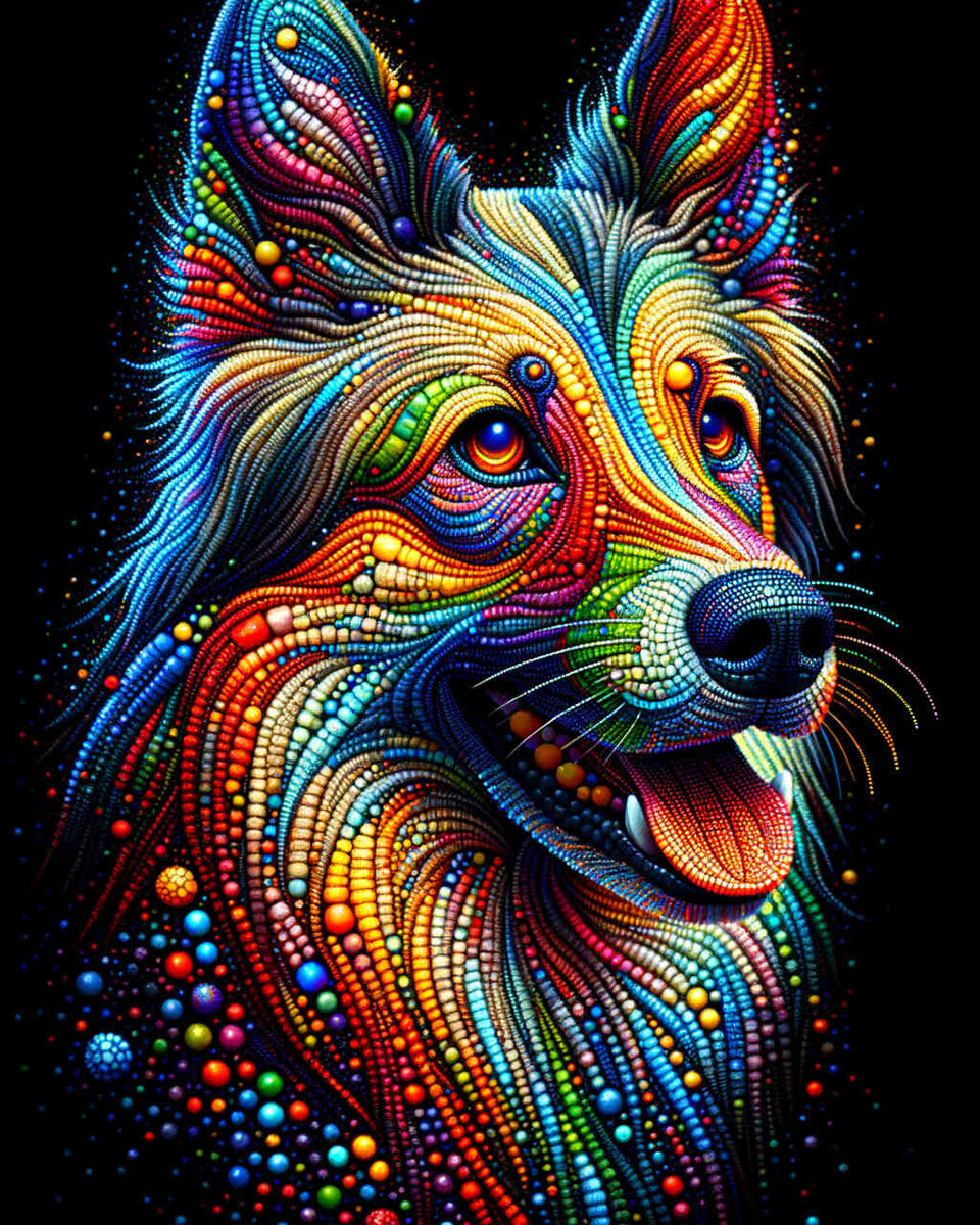 Colorful dog — Diamond Painting Kit design